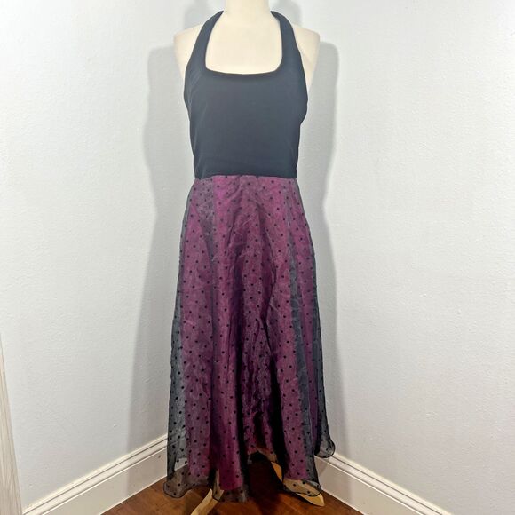 Vtg Betsy Adam‎ By Jas Lene Dress Womens 10 Halter Whimsigoth Witchy Fairycore - Picture 1 of 8